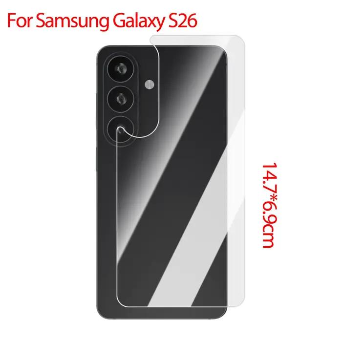 Protecteurs d'écran arrière en verre trempé pour Samsung Galaxy S26 S26Plus, Film arrière transparen