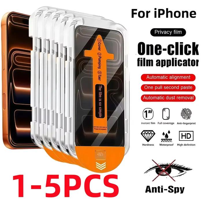 Film de protection d'écran pour iPhone 17 16 15 14 13 12 11 Pro Max 17Air16Por, 1 à 5 pièces, avec o