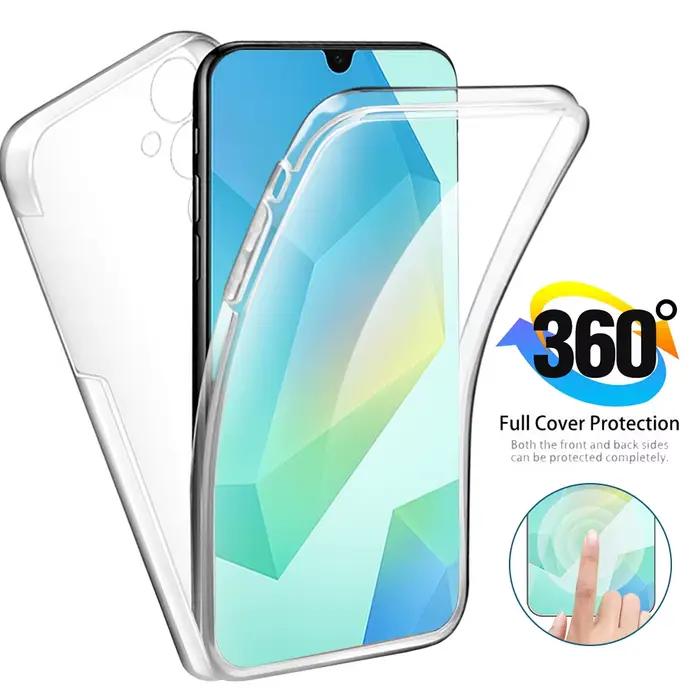 Samung A 16 5G 360 Coque de Protection complète du corps pour Samsung Galaxy A16 5G 4G PC transparen