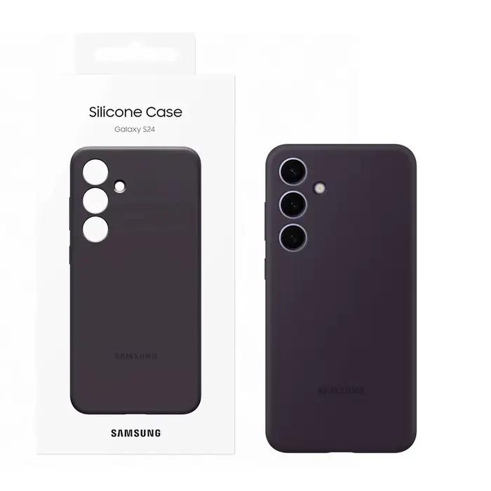 Coque de protection en silicone d'origine pour Samsung, étui pour smartphone Galaxy S24, S24 Plus
