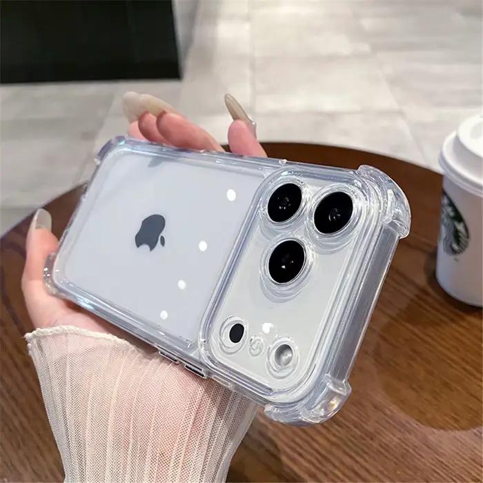 Coque de téléphone transparente antichoc de luxe, étui pare-chocs souple et Transparent pour iPhone