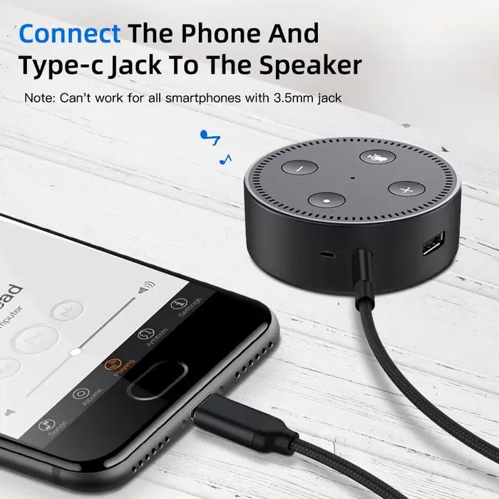 NNBILI-Câble auxiliaire USB Type-C vers Jack 3.5mm, adaptateur audio pour haut-parleur de voiture, t