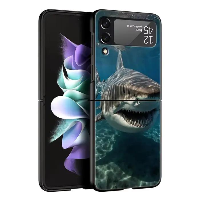 Coque de téléphone Shark pour Samsung Galaxy Z Flip3 Flip4 Flip5, coque rigide pliable pour Z Flip 3