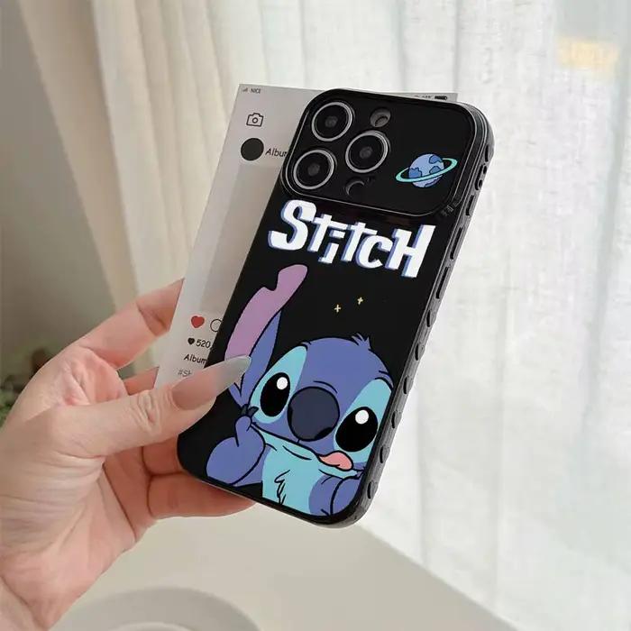 Coque de téléphone en silicone Disney Cute Stitch, étui en forme de cœur à bulles pour Samsung A57 A