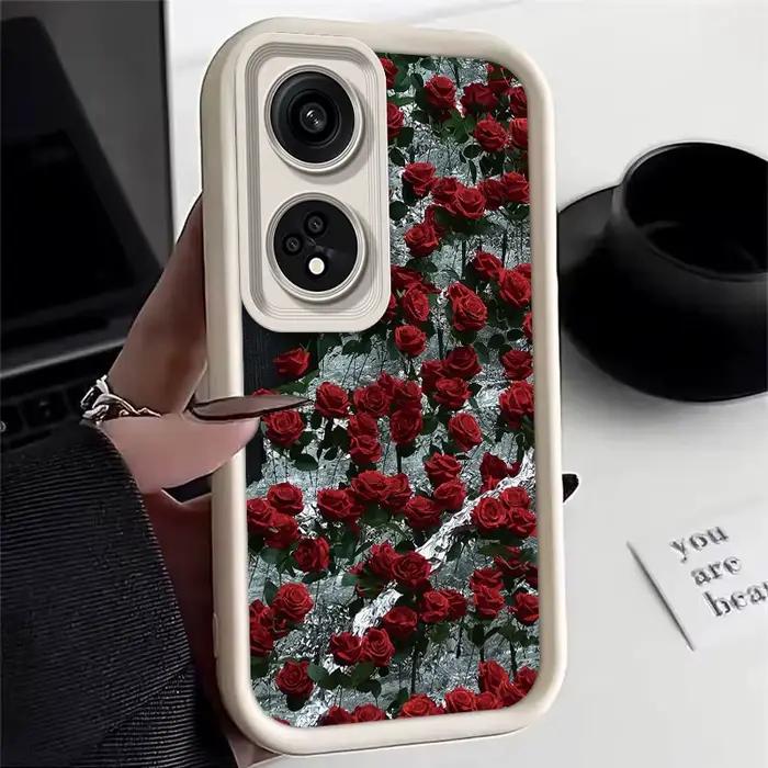 Coque de téléphone en silicone fleur rose de luxe pour Oppo Reno8T, Reno 8 T, 4G, 5G, Reno8 T, prote