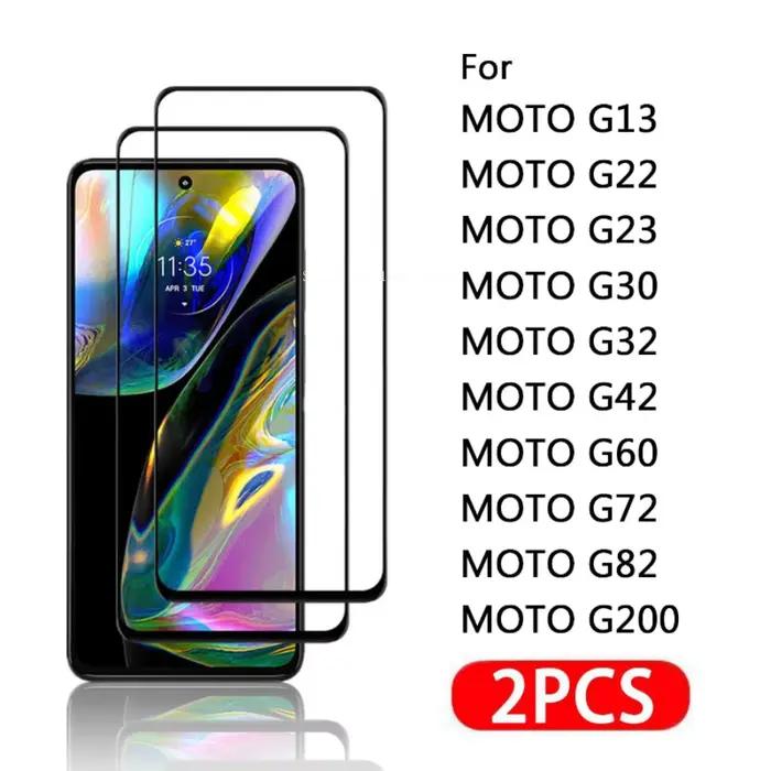 2 pièces 9H verre trempé pour MOTO G13 G22 G23 G30 G32 G42 G52 G60 G72 G73 G82 G100 G200 5G Film de