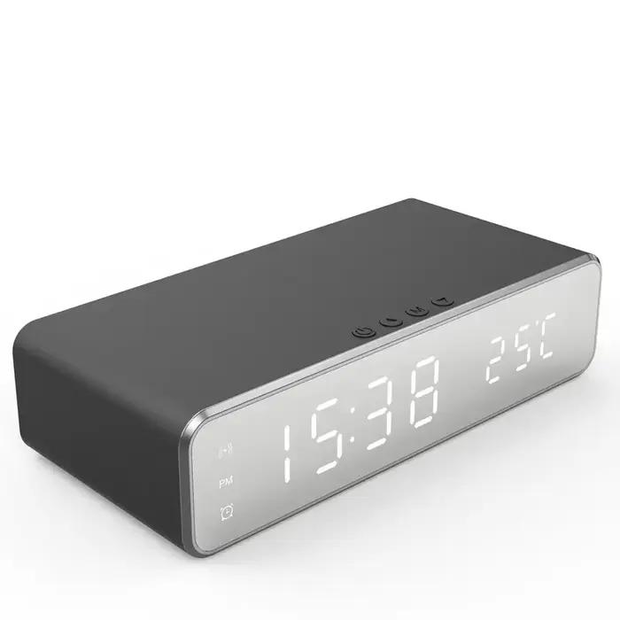 Chargeur sans fil pour iPhone et Samsung, réveil numérique LED, charge rapide, écouteurs Therye.com,