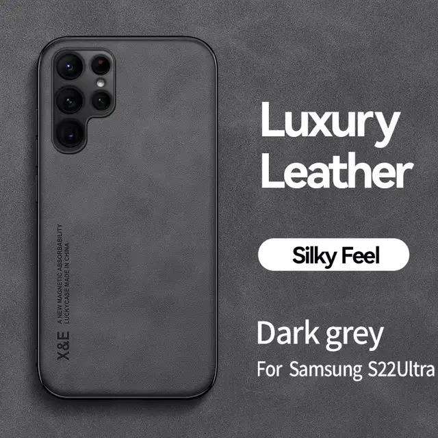 Coque en cuir de mouton magnétique pour Samsung, coque souple antichoc, S25 S24, S23, S22 Ultra, S21