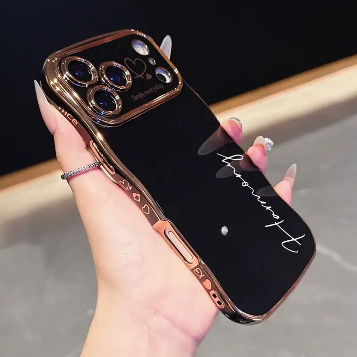 Coque en TPU souple avec placage de nom personnalisé, compatible avec iphone 17 16 15 14 13ProMax 17