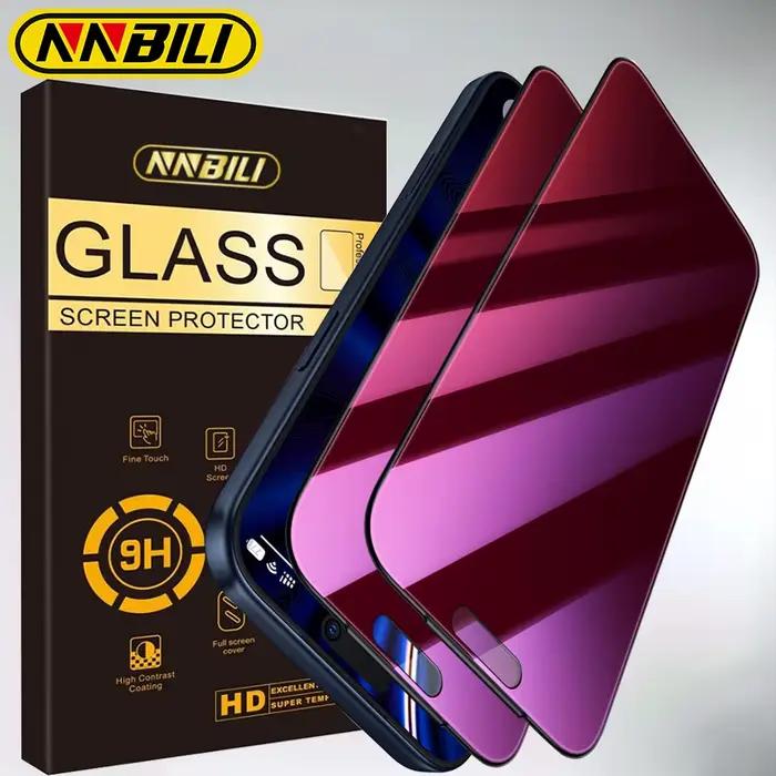 NNBILI Lot de 2 films de protection d'écran anti-espion - Dégradé violet anti-lumière bleue, protect