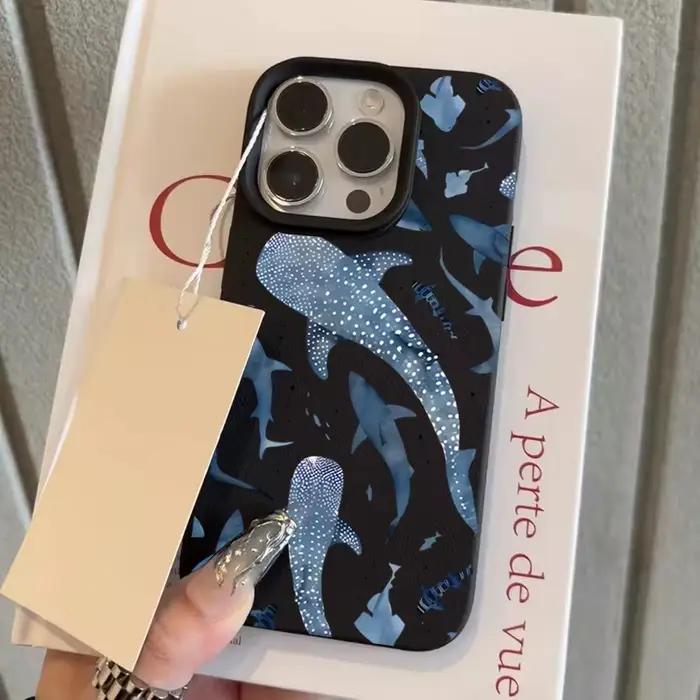 Coque de téléphone à motif requin océan aquarelle bleue, étui arrière en TPU souple pour Samsung S25