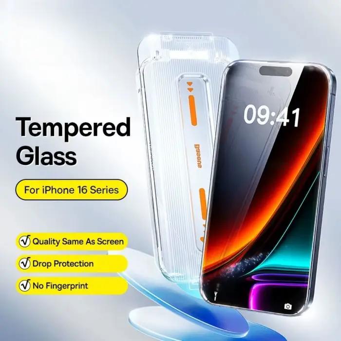 Protecteur d'écran pour iPhone 16 Pro Max, verre trempé Corning pour iPhone 16 Pro Plus, Film de Pro
