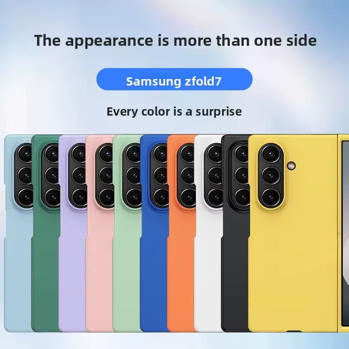Coque de téléphone pour Samsung Galaxy Z Fold 7 6 5 3 4 ZFold7 – Housse de protection rigide ultra-fine effet peau