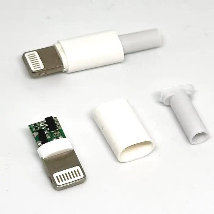 1 pièce Connecteur Lightning USB 3.0mm avec carte de puce, connecteur mâle à souder, interface OTG, câble de données DIY pour la charge de téléphone