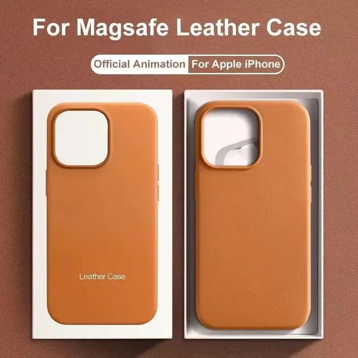 Étui en cuir magnétique officiel pour Apple iPhone 17 Pro Max 16 13 12 14 15 Plus