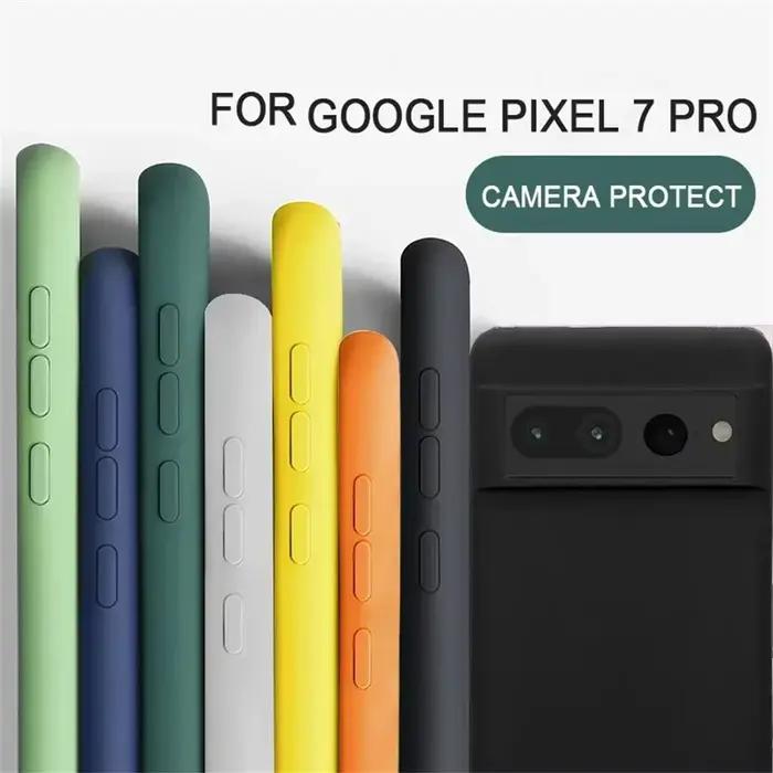 Étui de protection d'appareil photo pour Google Pixel 10 9 8 Pro XL 8A 7 7A 6 6A, coque de téléphone en Silicone liquide, coque arrière de protection antichoc