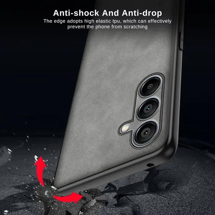 Étui en cuir d'agneau pour Samsung Galaxy A15