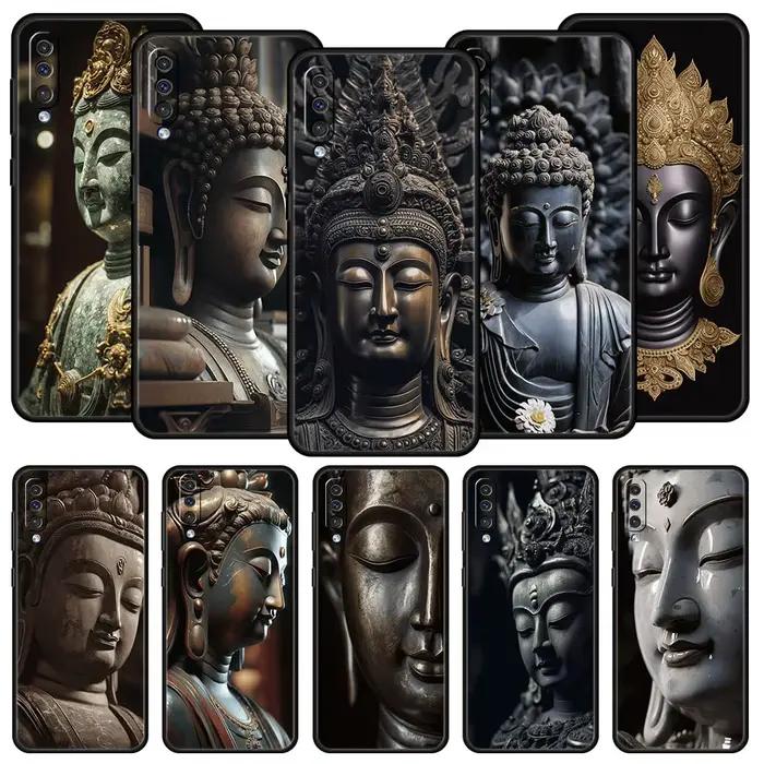 Coque de téléphone avec statue de Bouddha en pierre pour Samsung A56 A36 A26 A54 A52 A24 A14 A50 A72 A70 A40 A06 A12 A22 A34 A42 A32 A04s A16 5G
