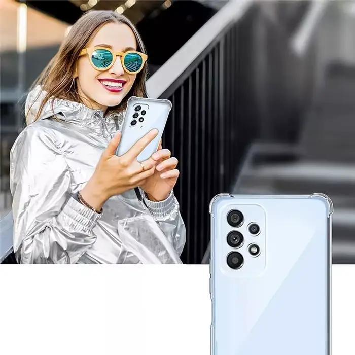 Coque en silicone transparente antichoc pour Samsung A15 A25 A35 A55 A54 A34 A14 A04 A53 A73 A33 A23 A13 A52 A32 A51 A71 A50 A7 A9 A8 Capa Protection Antichoc Design Ergonomique Couleurs Douces