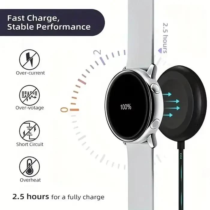 Chargeur sans fil magnétique Portable pour montre Samsung Galaxy 8 8Classic 7 6 5 Pro/5/4 Classic/Port USB-A