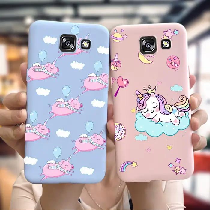 Étui pour Samsung A5 2017 SM-A520F Coque Souple Silicone TPU Protection Complète Motif Dessin Animé Licorne Chat Occasions Spéciales