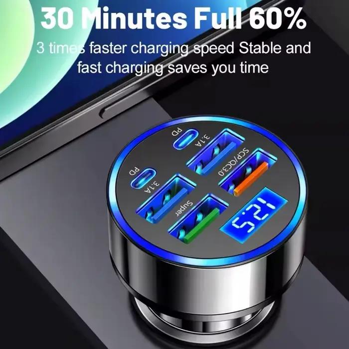 Chargeur de voiture Super rapide à 4 ports 100W