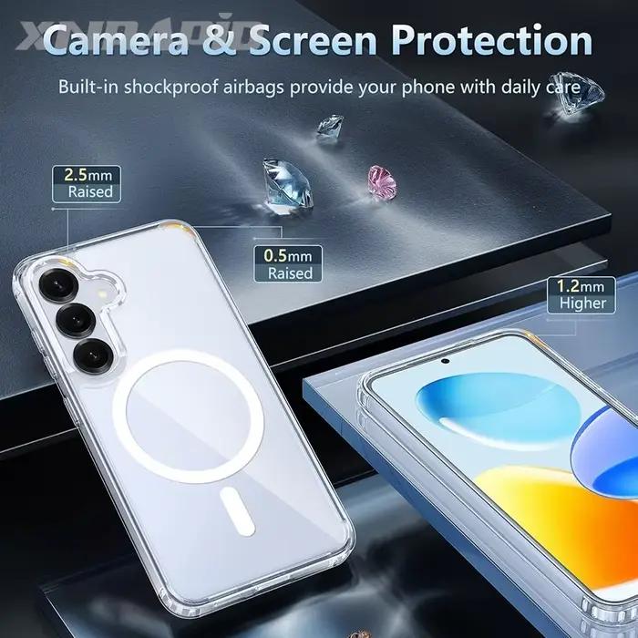 Étui magnétique antichoc en TPU+PC pour Samsung Galaxy A56 A36 A26 A16 A15 A35 A55 A54 A57 A37 A17 5G