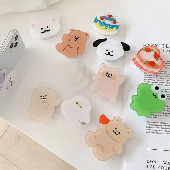 Porte-bague LS universel avec personnages mignons pour iPhone Samsung et autres téléphones compatibles occasions spéciales et cadeaux amusants