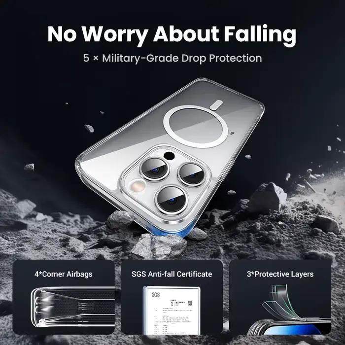 Étui Magnétique iPhone 17 16 15 14 13 Pro Max Compatible MagSafe Protection Transparente Élégant Pour Hommes et Femmes Occasions Spéciales