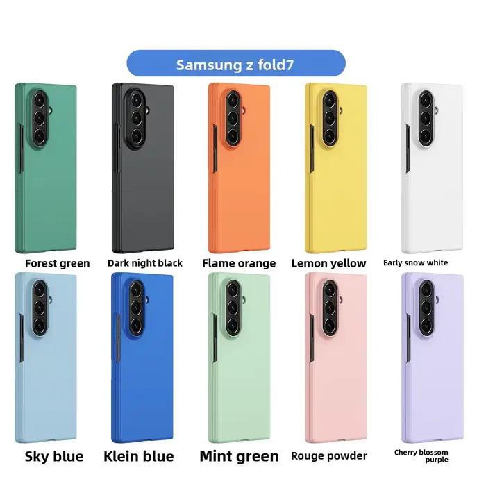 Coque de téléphone pour Samsung Galaxy Z Fold 7 6 5 3 4 ZFold7 – Housse de protection rigide ultra-fine effet peau