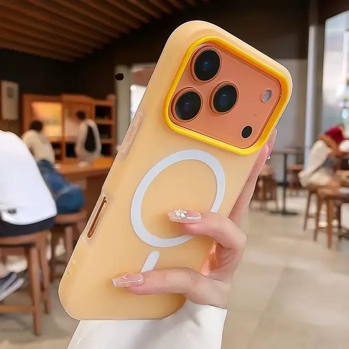 Coque de luxe antichoc magnétique 2 en 1 pour iPhone 17 Pro Max, Silicone liquide, résistance aux chocs, anti-rayures, recharge sans fil, couleurs candy, pour femmes et hommes, cadeaux pour toutes occasions