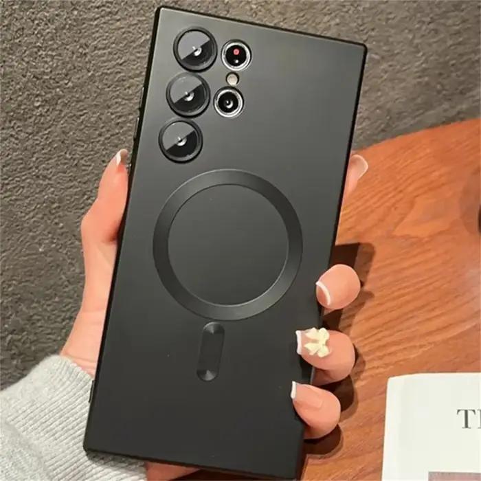 Étui magnétique mat de luxe pour Samsung S25 S24 S23 S22 Ultra S21 S20 Plus Capa