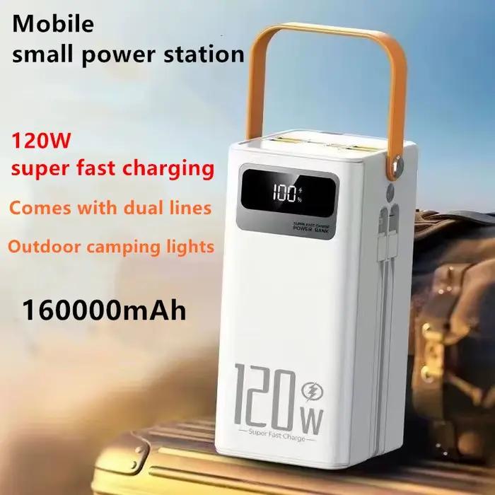 Nouveau chargeur Portable 160000mAh, grande capacité, puissance Mobile 120W, chargeur rapide USB type-c, batterie externe pour téléphone