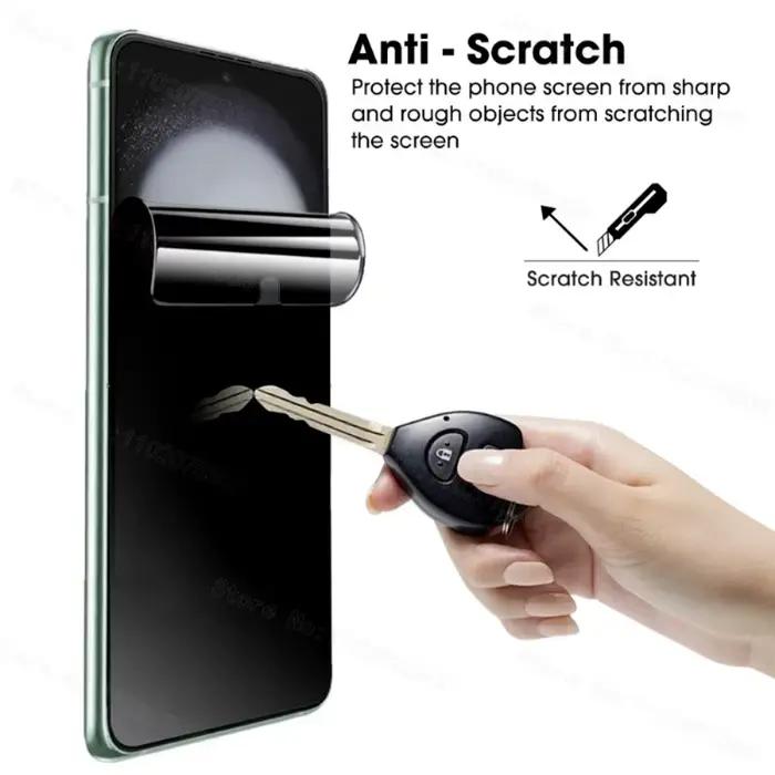 Protection de confidentialité 4 en 1 pour Samsung Z Flip 7 FE 6 5 4 3 2 Films Hydrogel résistants aux rayures Protecteurs d'écran faciles à installer