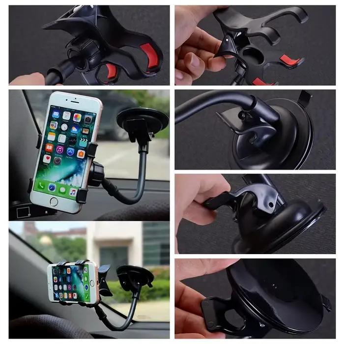 Support de téléphone de voiture universel 360 degrés Flexible tableau de bord pare-brise GPS montage bureau Table