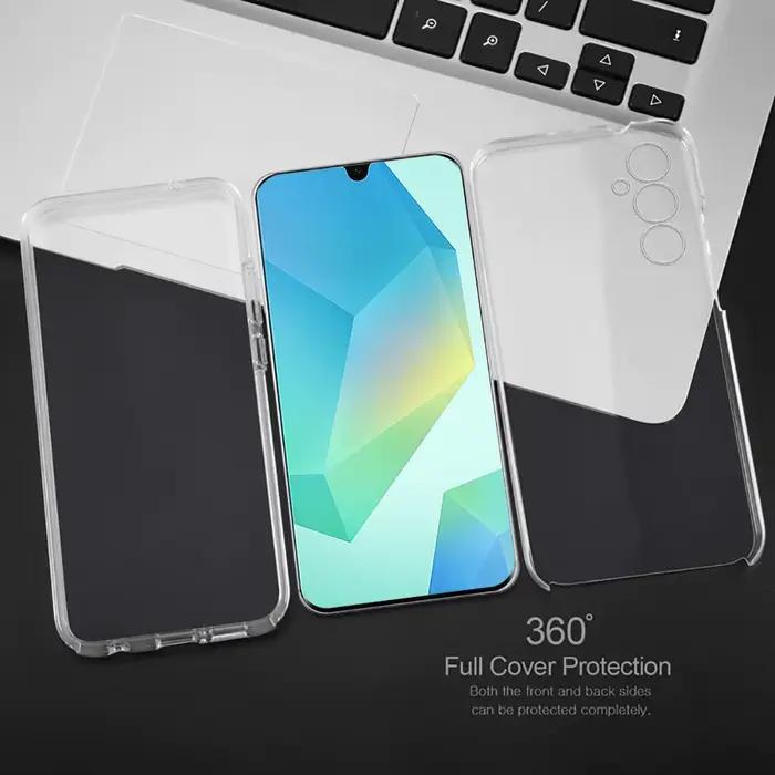 Samung A 16 5G 360 Coque de Protection complète du corps pour Samsung Galaxy A16 5G 4G PC transparent + PET