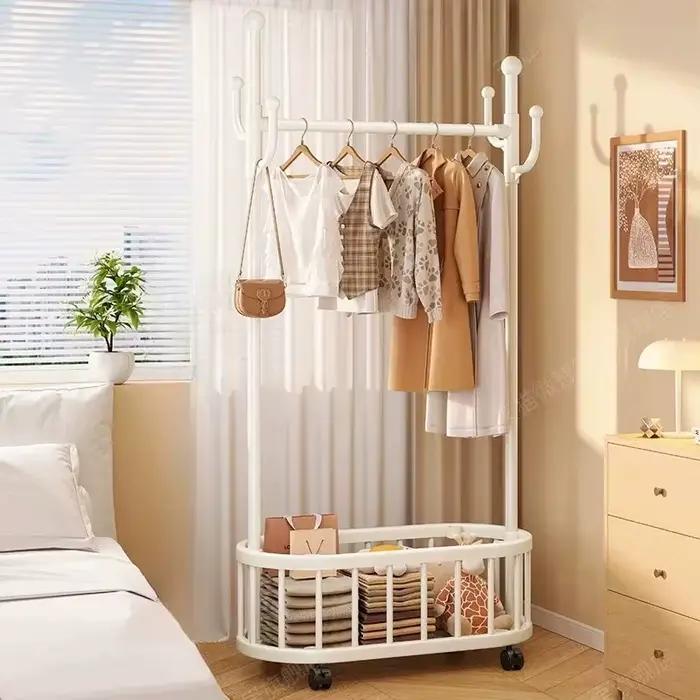 Rail Modern Clothing Rack Luxury Hanger Frames Standing Clothing Rack Jacket Side Perchero Ropa De Pie Living Room Furniture