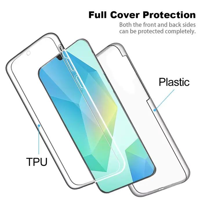 Samung A 16 5G 360 Coque de Protection complète du corps pour Samsung Galaxy A16 5G 4G PC transparent + PET