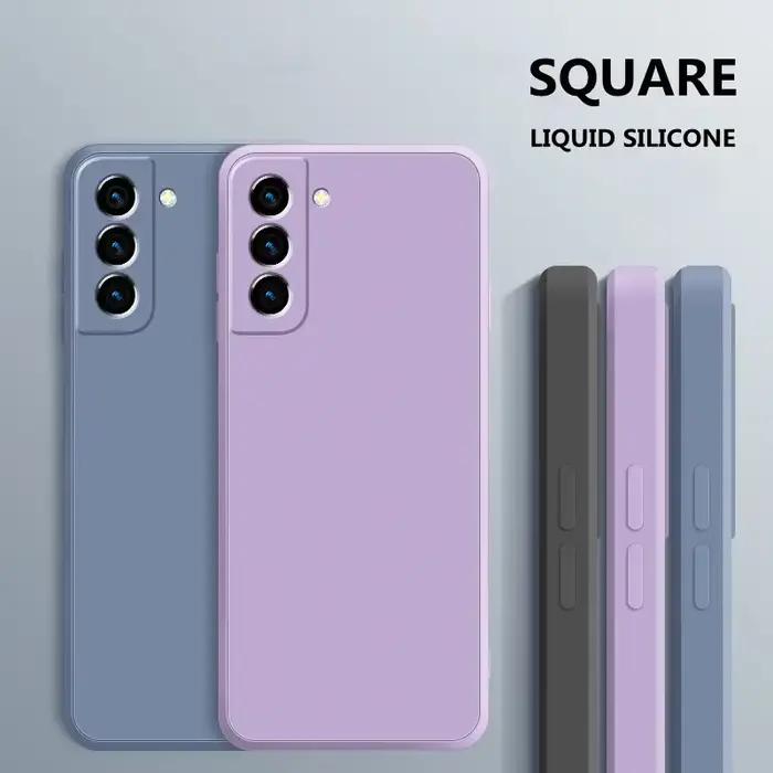 Coque d'origine carrée en Silicone liquide pour Samsung Galaxy S20 S21 S22 Plus Ultra FE sac Funda S21Plus S21Ultra S20FE 5G couverture souple