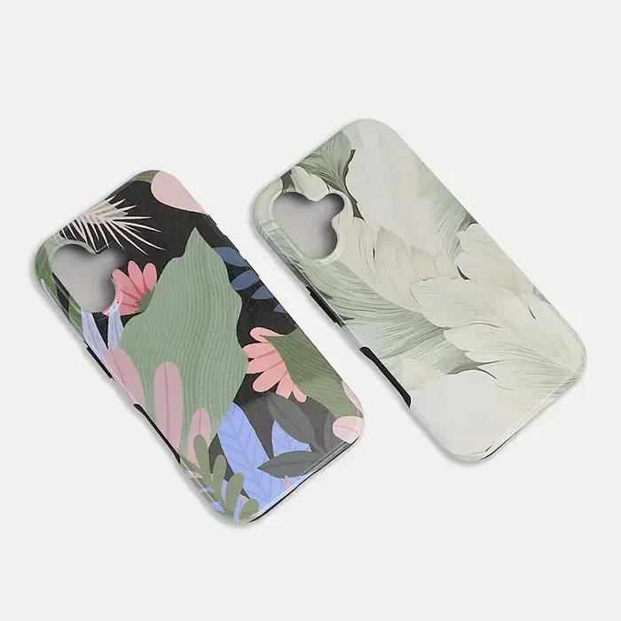 Coque de téléphone 2-en-1 enduite par sublimation 3D pour iPhone 17 16 12 13 14 15 Pro Max Plus htvront h17