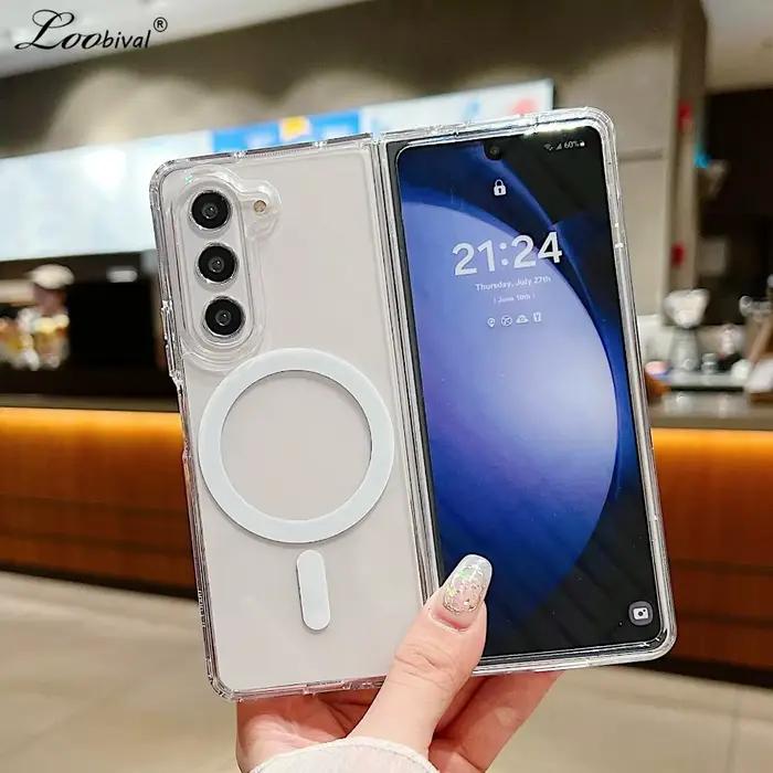 Étui rigide transparent de luxe en acrylique pour Samsung Galaxy Z Fold 7 6 5 Flip 4 3 Fold7