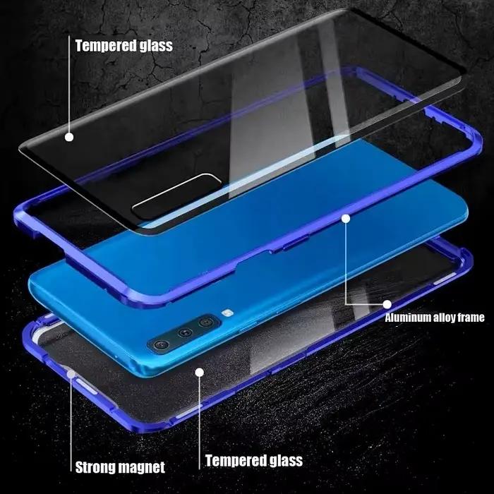 Coque de protection magnétique 360° en métal pour Samsung A16 A26 A36 A56 A55 A54 A53 A52 A37 avec couverture en verre double face haute définition