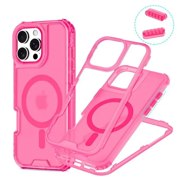 Coque blindée magnétique robuste 3 en 1 pour iPhone 17 Air 16 15 14 13 12 Pro Max Plus 16Pro protection anti-rayures anti-empreintes digitales nouvelle génération