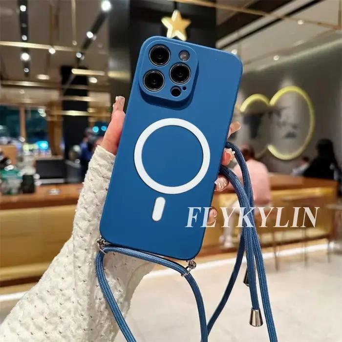 Coque souple à bords droits avec longue corde et bobine magnétique pour Google Pixel 9 9A 9 10 Pro XL 10A 7 7A 8 8A 6A 6 Pro occasions spéciales femmes hommes