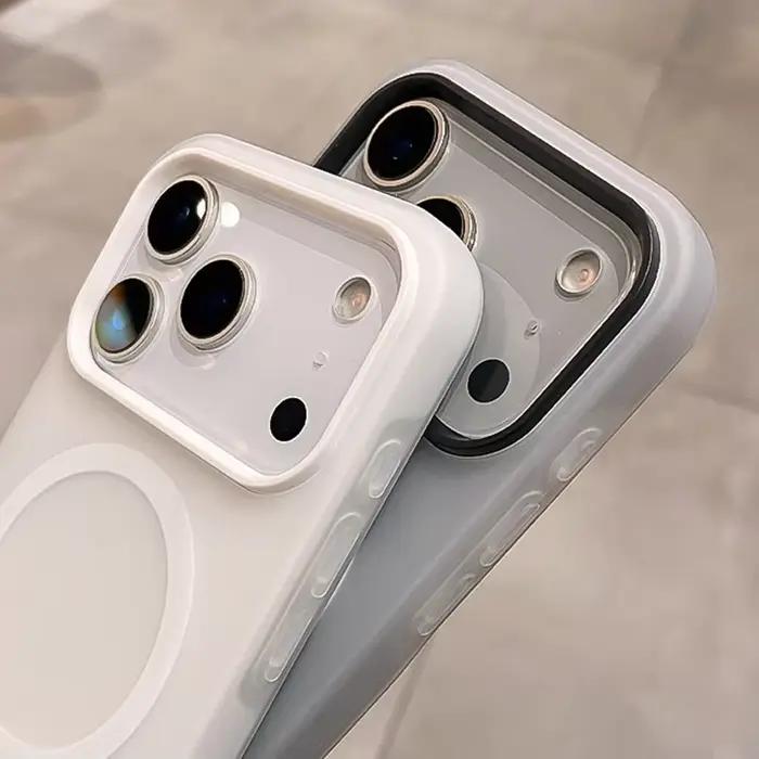 Coque de luxe antichoc magnétique 2 en 1 pour iPhone 17 Pro Max, Silicone liquide, résistance aux chocs, anti-rayures, recharge sans fil, couleurs candy, pour femmes et hommes, cadeaux pour toutes occasions