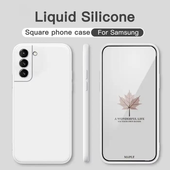Coque d'origine carrée en Silicone liquide pour Samsung Galaxy S20 S21 S22 Plus Ultra FE sac Funda S21Plus S21Ultra S20FE 5G couverture souple