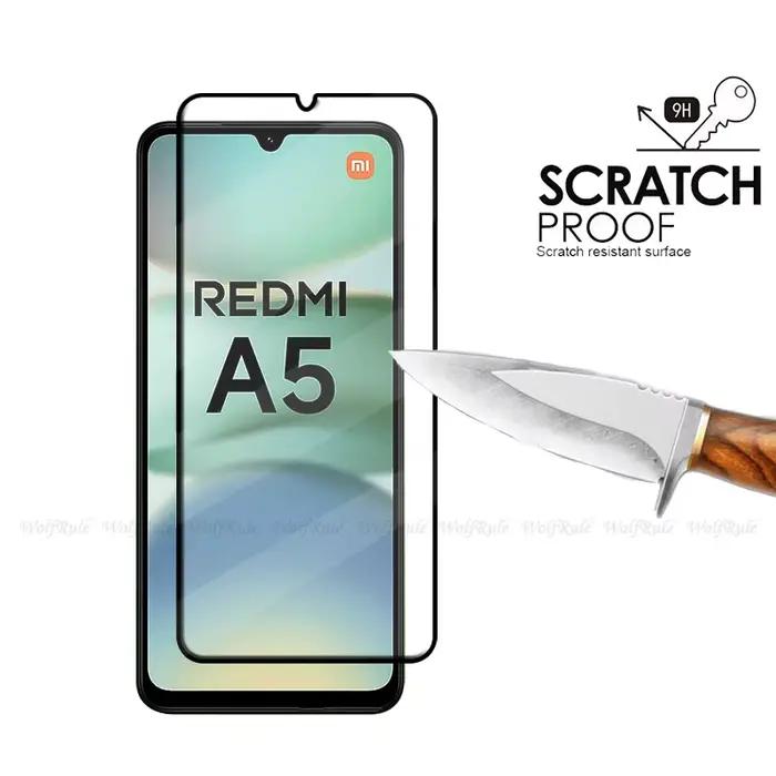 Film de protection avant en verre trempé 9H pour Xiaomi Redmi A5, résistant aux rayures, haute définition, installation facile, pour maintenir l'écran sans rayures et intact
