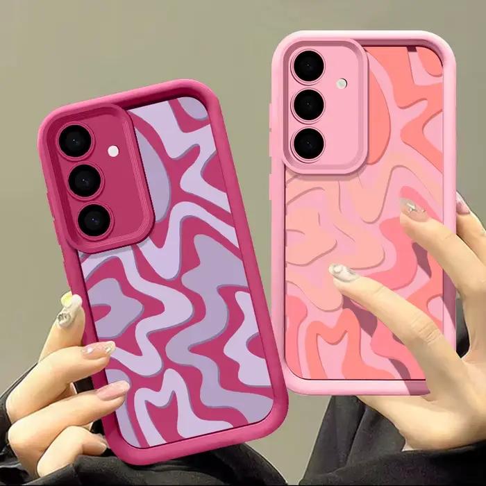 Coque de téléphone à motif rayé pour Samsung Galaxy A57 A27 A37 A56 A16 A17 A36 A26 A55 A54 A15 S26 S25 S24 S23 S22