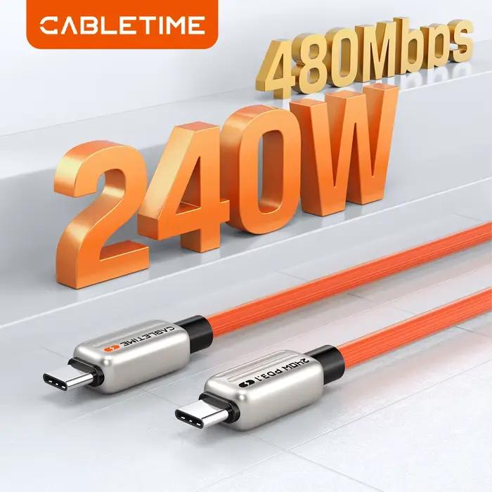CABLETIME PD240W câble de chargeur USB C PD3.1 pour MacBook Samsung Xiaomi