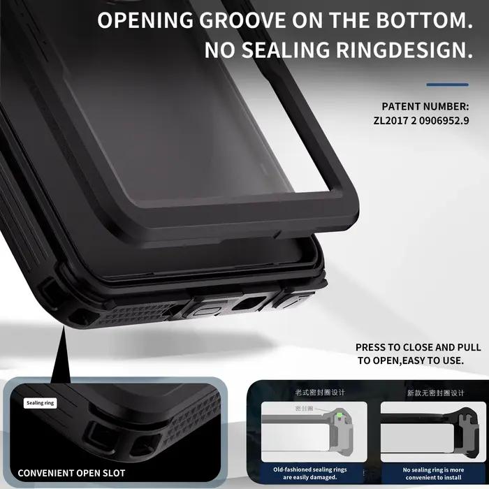 Coque de téléphone étanche IP68 avec lanière magnétique pour Samsung Galaxy S25 Ultra S24 (Lot : S23 n'a pas une